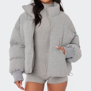 Edikted Jersey Puffer Coat
